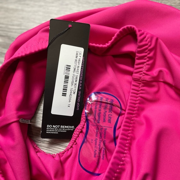 REBDOLLS Lily High Waist Swim Bottoms in Fuchsia Size 1X NWT - Picture 5 of 5